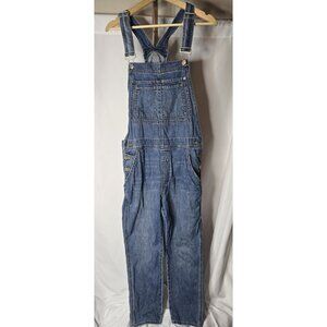 Gap Womens Sz Medium Denim Y2k Bib Overalls Blue Jean Med Wash Relaxed Farmcore